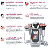 80k RF Ultrasonic Vacuum Cavitation System 6in1, for Fat Burning Body Slimming Sculpting, with EMS Pads